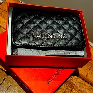 Valentino Wallet: Black & Gold